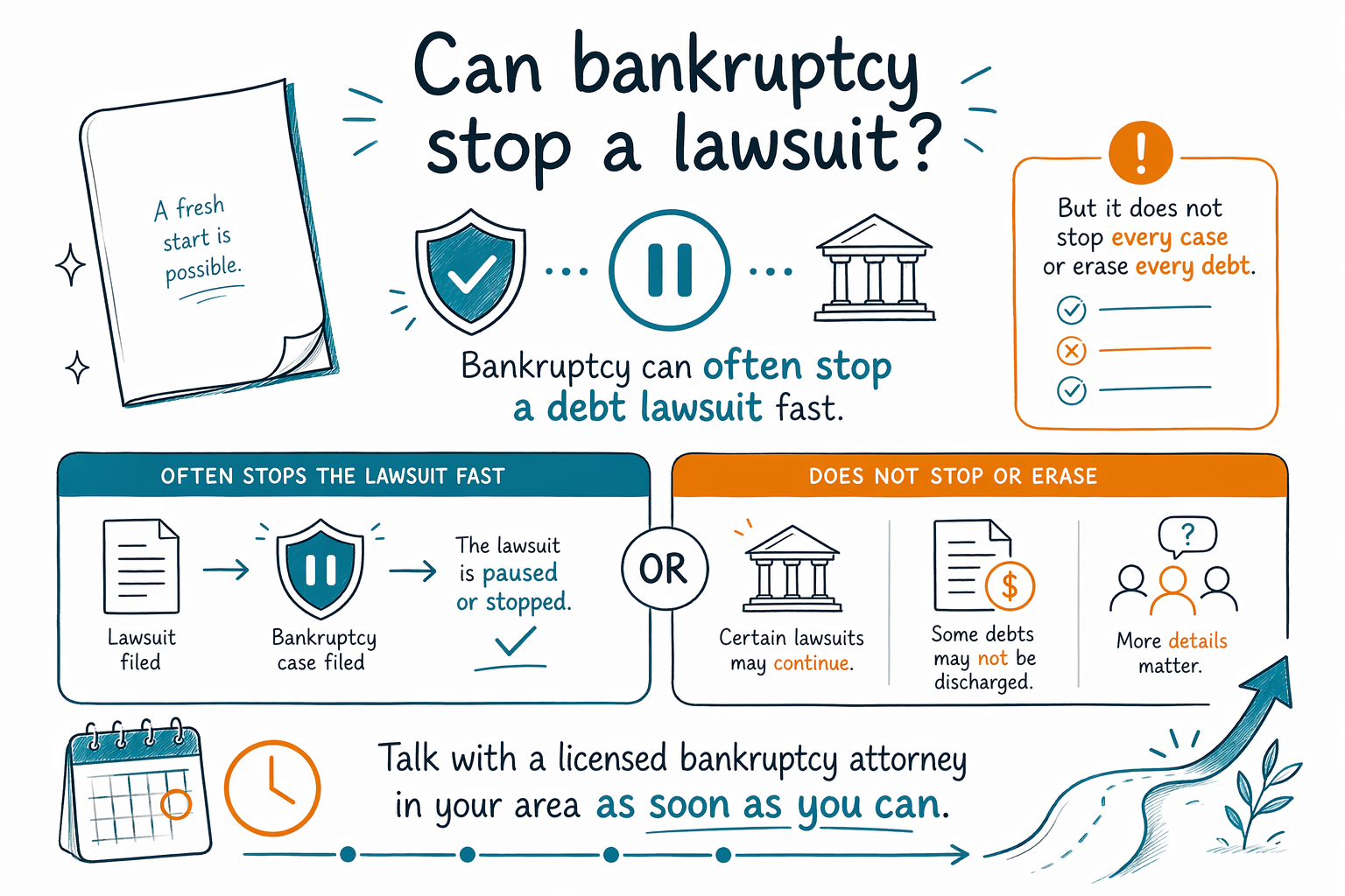 Can bankruptcy stop a lawsuit?